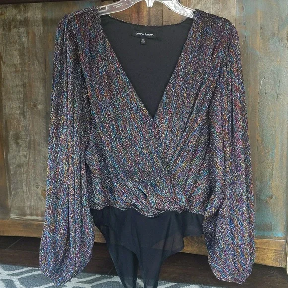 Jealous Tomato Metallic Rainbow Simmer Bodysuit - Women's Medium - Picture 1 of 6